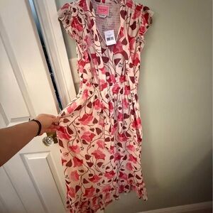 kate spade Pink and Cream Floral Midi Dress